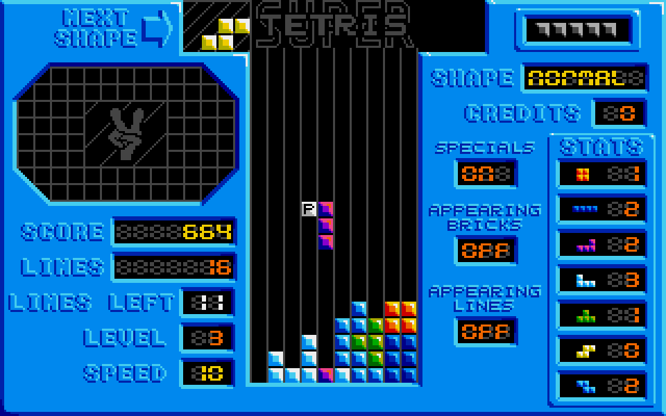 Super Tetris atari screenshot